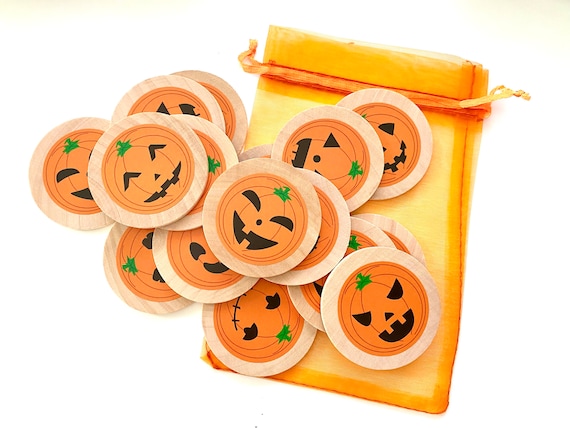 Pumpkin Memory Game: Montessori Wooden Matching Discs
