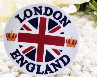 British London Aufkleber – 50 Stück Union Jack & Roter Bus Motive | Für Laptop, Koffer, Skateboard