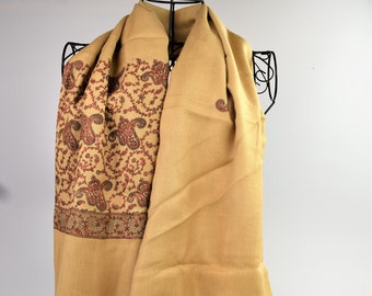 Authentischer Kashmiri Schal aus reiner Kaschmir-Wolle Hand bestickter Pashmina Schal Luxus handgenähter Schal Feiner Handarbeits-Schal für Hochzeitsgäste