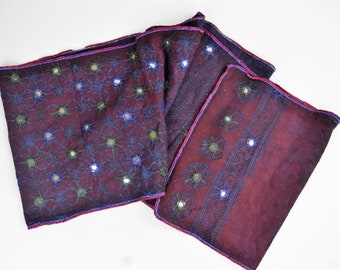 Tribal gedruckter Baumwollschal mit Spiegelarbeits-Stickerei Boho ethnischer Schal für Frauen handgemachte traditionelle Rajasthani Wrap Gypsy Volkskunst