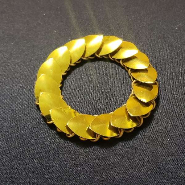 Dragon Scale Stretch Bracelet - Yellow Anodized Aluminum