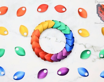 Rainbow Pride Dragon Scale Stretch Bracelet - Premium Anodized Aluminum