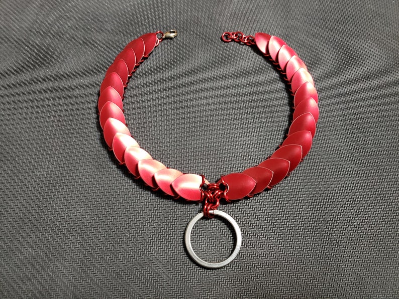 Red Aluminum Dragon Scale Choker