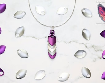 Graysexual Pride Dragon Scale Pendant - Premium Anodized Aluminum