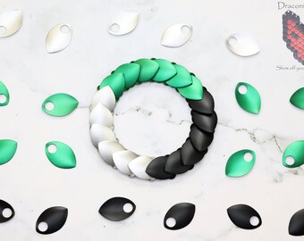 Neutrois Pride Dragon Scale Stretch Bracelet - Premium Anodized Aluminum