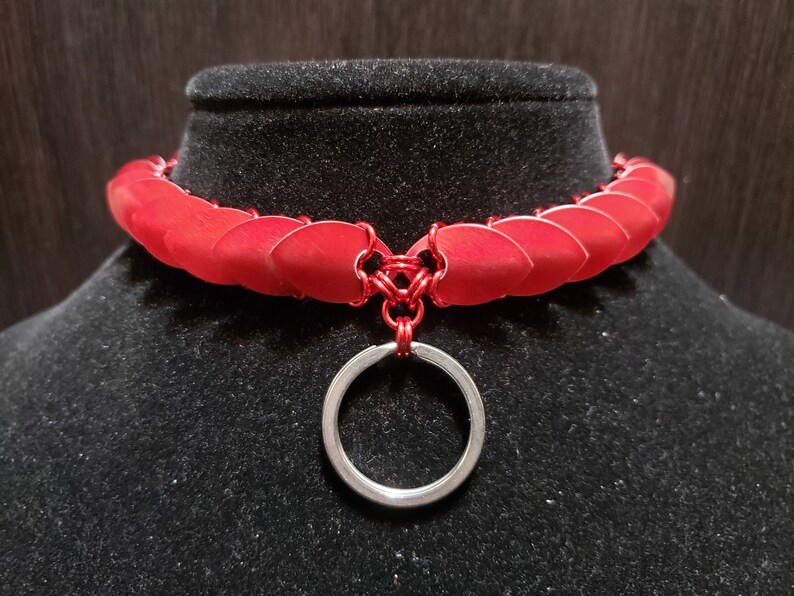 Red Aluminum Dragon Scale Choker