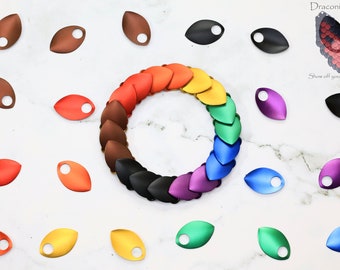 Philadelphia Rainbow Pride Dragon Scale Stretch Bracelet - Premium Anodized Aluminum