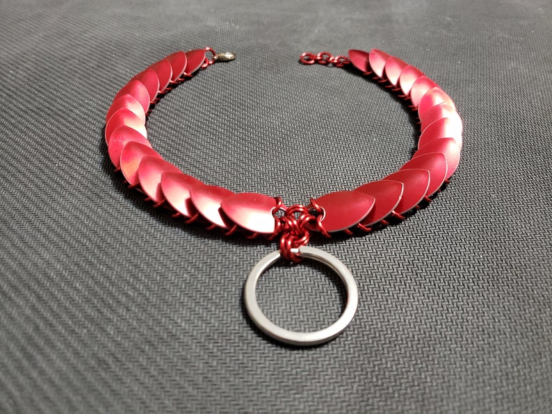 Red Aluminum Dragon Scale Choker