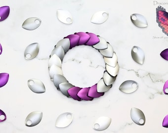Graysexual Pride Dragon Scale Stretch Bracelet - Premium Anodized Aluminum