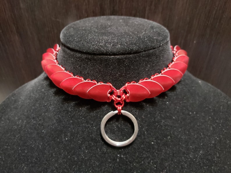 Red Aluminum Dragon Scale Choker