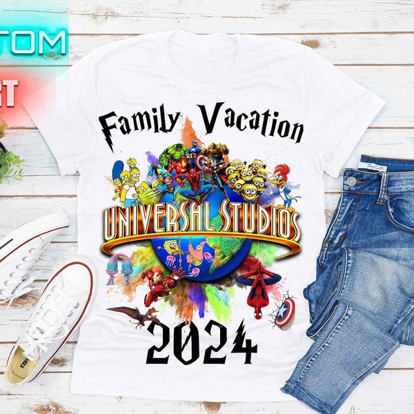 Custom Universal Family Shirt, Universal Family Vacation Shirts. Universal Personalized Matching Shirts. Universal Spring Break Trip. DT170