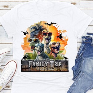 T-rex with Dinosaurs Friends Custom Universal Family Vacation Shirt, Universal Dinosaur Personalized Matching Shirts, Dinosaur Trip. DS05