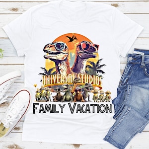 Dinosaurs with Friends Custom Universal Family Vacation Shirt, Universal Dinosaur Personalized Matching Shirts, My First Dinosaur Trip. DS04