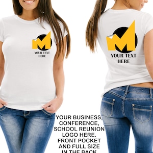 NEW! Your Custom Logo T-shirt, Long Sleeve or Raglan, Your Image Here, Design Your Own Personalized Business, or Conference T-Shirt. LO01