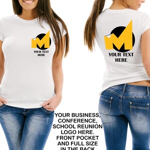 NEW! Your Custom Logo T-shirt, Long Sleeve or Raglan, Your Image Here, Design Your Own Personalized Business, or Conference T-Shirt. LO01