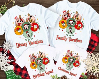 Christmas Tree Ornaments Disney Style Christmas Family Shirts, Personalized  Christmas Squad Matching Christmas Disney Shirts DT276