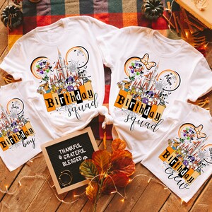 Personalized Name Disney Birthday Halloween Crew Squad Boy Girl Shirts. Custom Trick Or Treat, Spooky Vibes, Masquerade Shirts. DT279