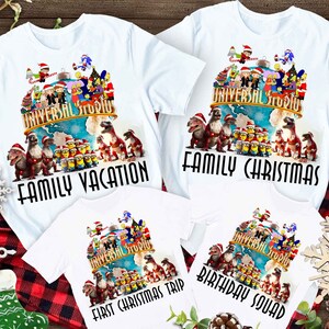 Universal Family Christmas Custom Shirts. Universal Family Shirt, Christmas Universal Family Vacation Personalized Matching Shirts. DT252