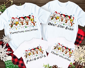 Friends Inspired Disney Christmas Shirt. Custom Christmas Disney Family Matching Shirt, Winter Christmas Disney Family Vacation Shirt. DT296