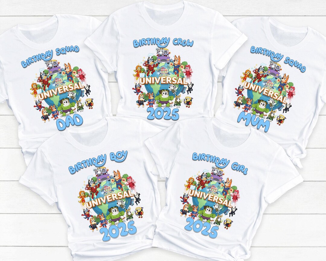 Blue Super Heroes 2026 Universal Family Vacation Matching Shirts ...