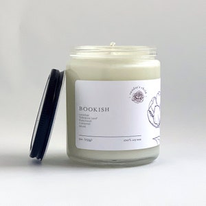 Bookish | Tobacco Caramel | 100% Soy Candle | Handmade | Library Decor | Dark Academia | Scented Candle