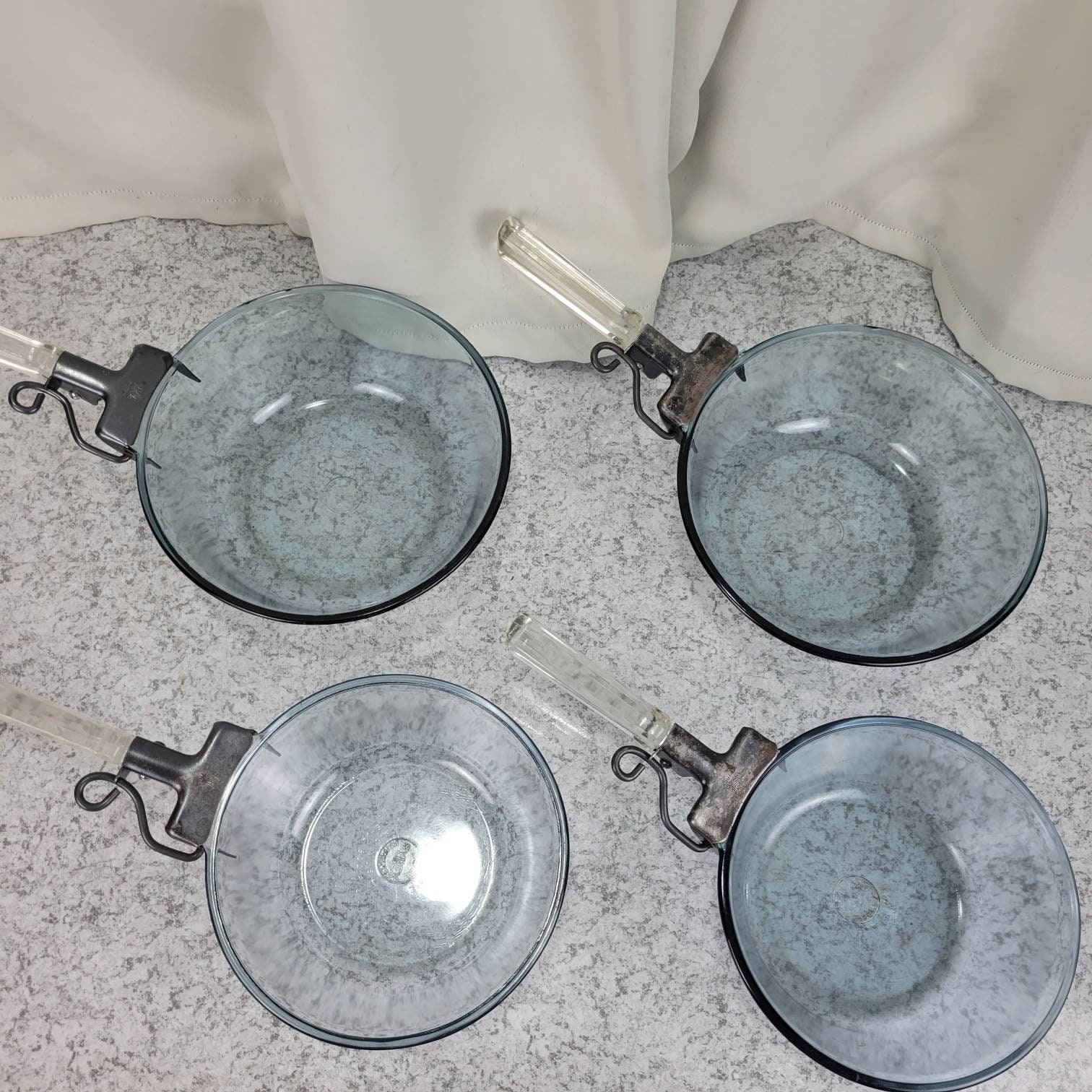 OLD PYREX FLAMEWARE 3個セット Vintage Pyrex Flameware Glass Double Broiler with Acrylic