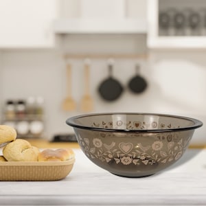 Vintage Pyrex Large Mixing Bowl | Smoke Glass Bowl 325 | Pink and Brown Mixing Bowl | Pyrex Serving Bowl