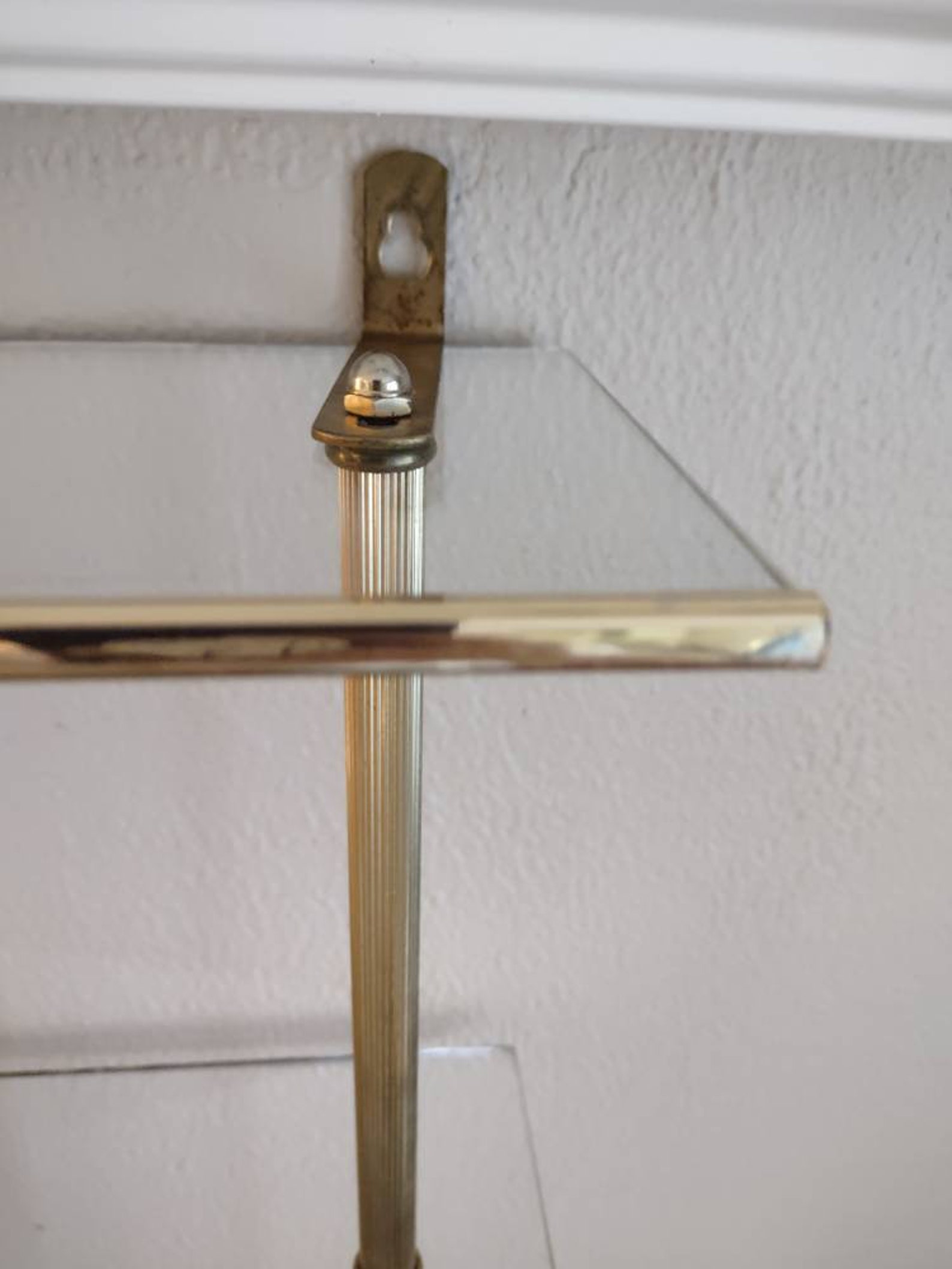 Vintage 3Tier Glass Shelf Vanity Bathroom Office Etsy