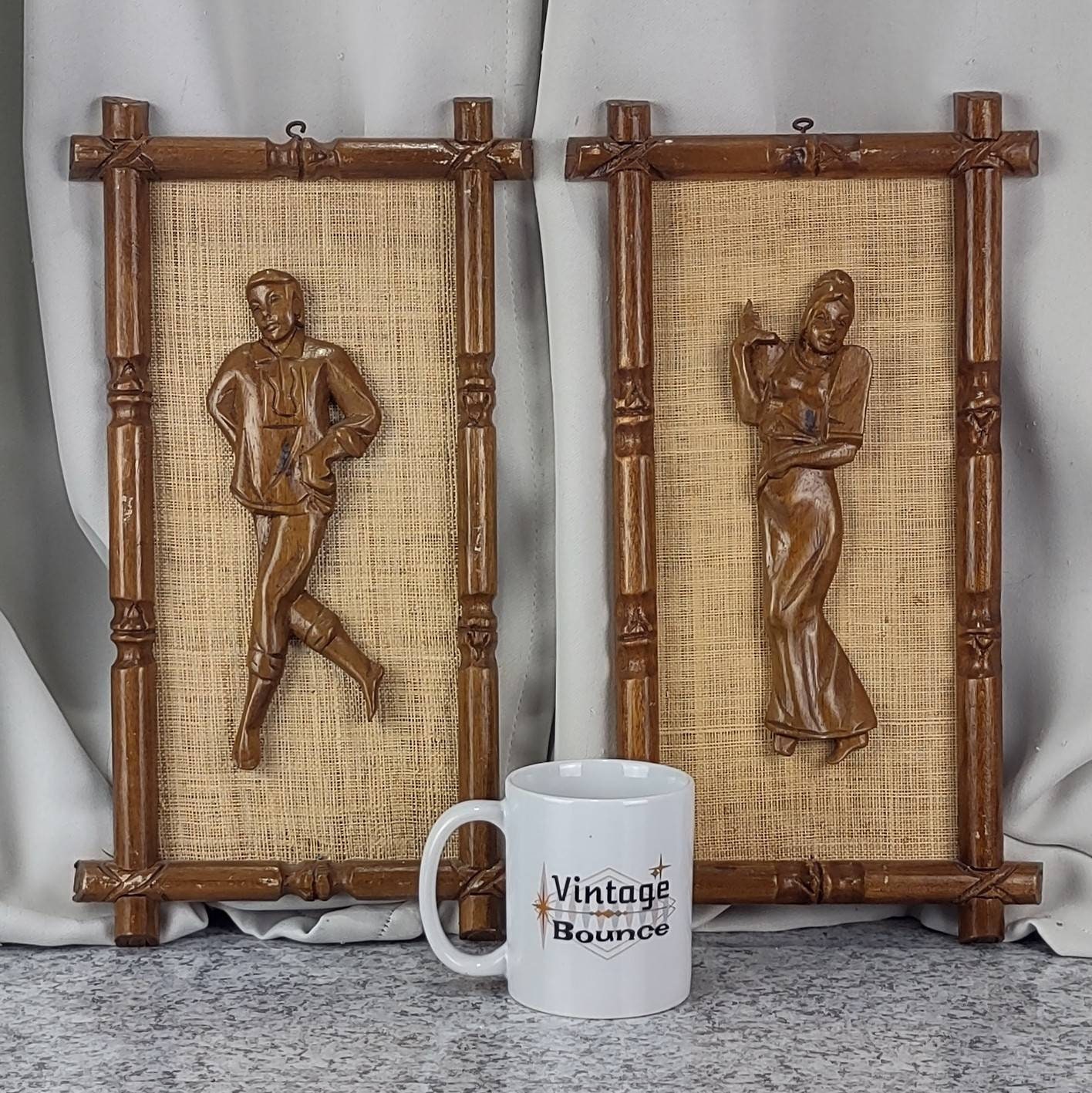 Vintage Tropical Wall Hangings Set of 2 Exotic Wall Hangings Etsy