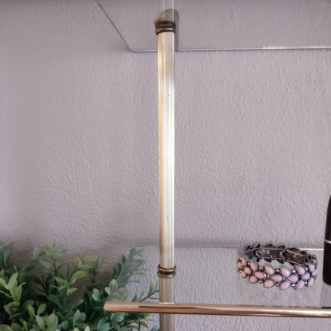 Vintage 3Tier Glass Shelf Vanity Bathroom Office Etsy