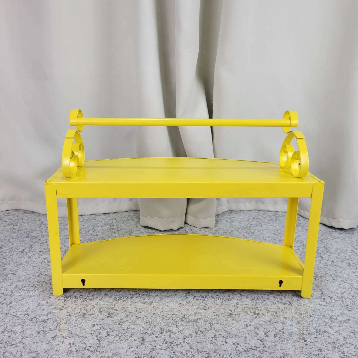 Vintage Yellow Wall Shelf With Hand Towel Bar Etsy