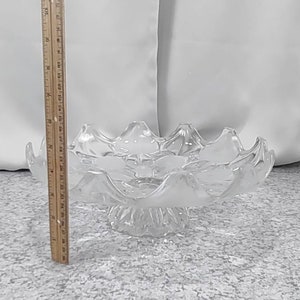 Vintage Glass Cake Tray with Frosted Dots