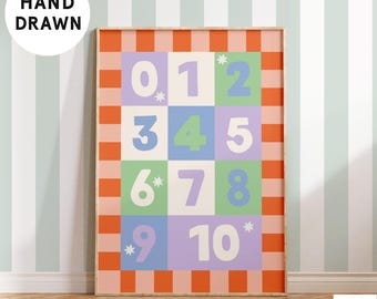 Numbers Wall Art – Educational Counting Print for Nursery & Playroom (Digital Download)