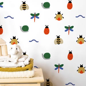 Colorful Bug Fabric Wall Stickers: Removable Insect Decals