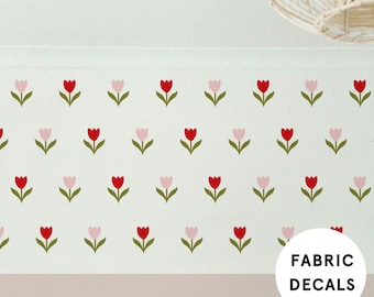 Wandtattoo Rote und Rosa Tulpen: Vintage Kinderzimmer Dekor