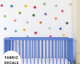 Colourful Star Fabric Wall Stickers: Whimsical Nursery & Playroom Decor