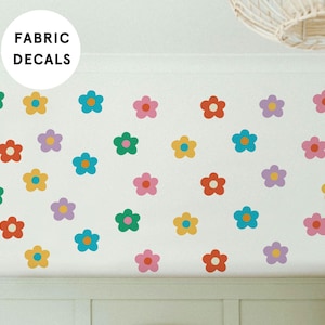 Floral Nursery Wall Decals: 36 Fabric Flower Stickers