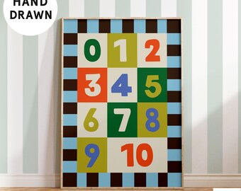 Numbers Printable Wall Art for Kids – Educational Playroom Decor (Digital Download)