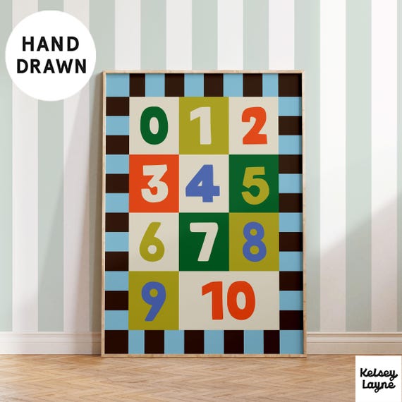 Numbers Printable Wall Art for Kids – Educational Playroom Decor (Digital Download)
