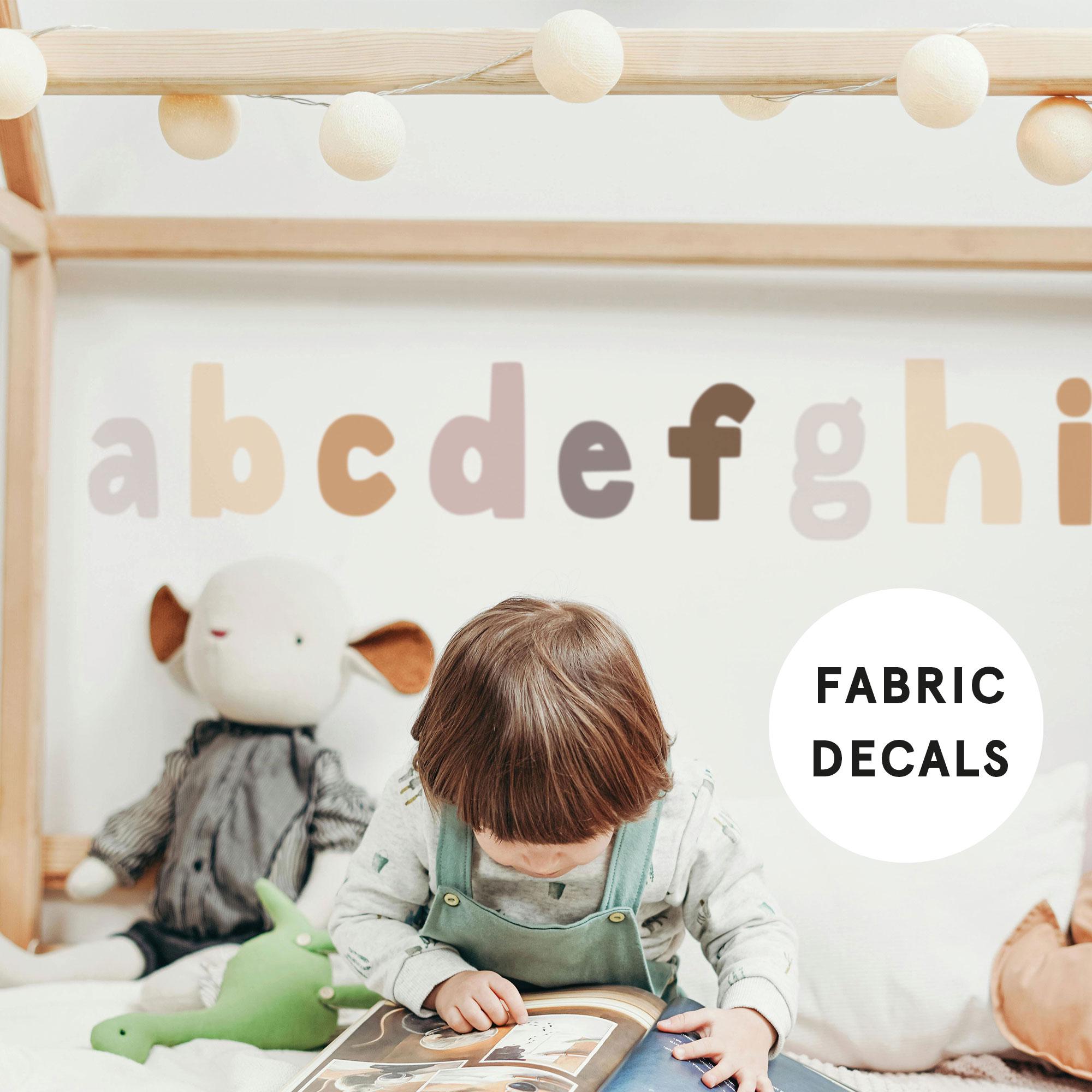 26 Neutral Alphabet Fabric Educational Wall Stickers - Easy to Install ...