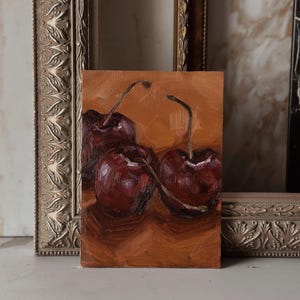 Cherry Oil Painting 5x7”