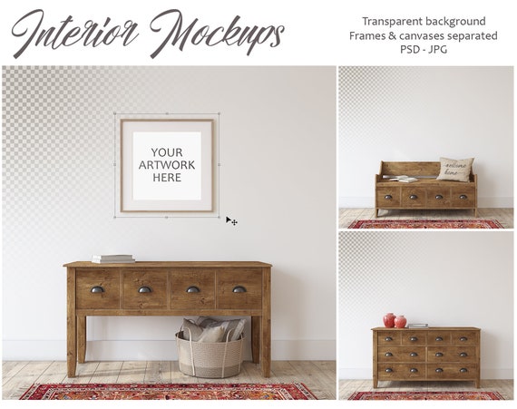 Wall Frame Mockup Farmhouse Entryway Canvas