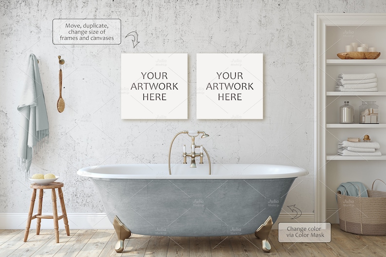 Download Bathroom mockup interior mockup wall mockup frame mockup | Etsy