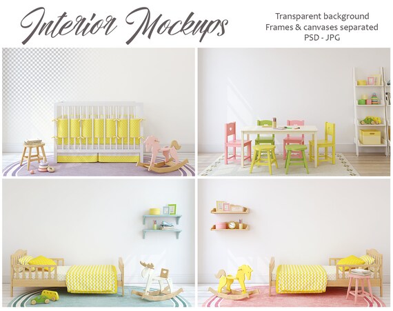 Wall Frame Mockup Kid S Interior Canvas Mockup Etsy