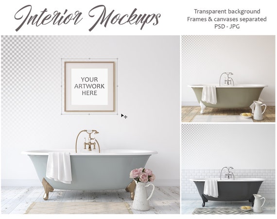 Download Bathroom Mockup Bathroom Interior Frame Mockup Wall Mockup Etsy