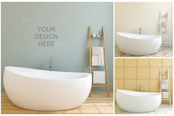 Bathroom Mockup Interior Mockup Modern Bathroom Mockup Etsy