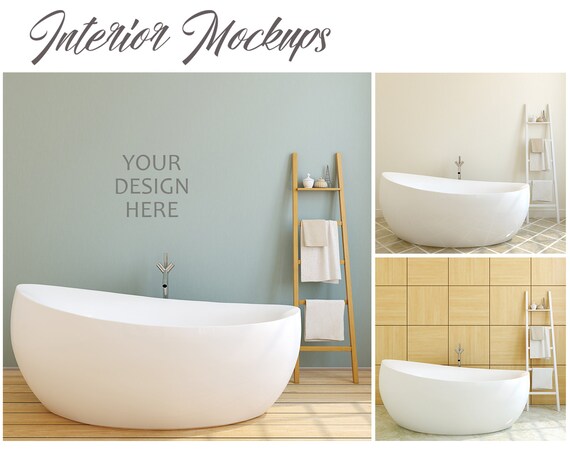 Bathroom Mockup Interior Mockup Modern Bathroom Mockup Etsy