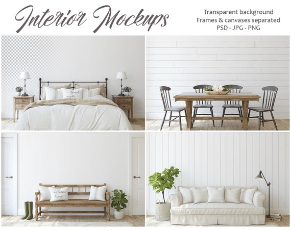 Download Farmhouse Mockup Interior Mockup Wall Mockup Etsy PSD Mockup Templates