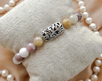 Women's Handmade Sunstone Designer Fall Gemstone Beaded Bracelet | Elegant Fall Jewelry | Autumn Jewelry Gift | Handmade Fall Jewelry Gift