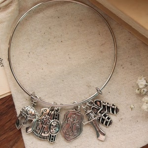 Christian Armor Of God Charm Bangle Bracelet | Christian Armor Of God Jewelry | Armor Of God Handmade Jewelry Gift |  Bible Verse Jewelry